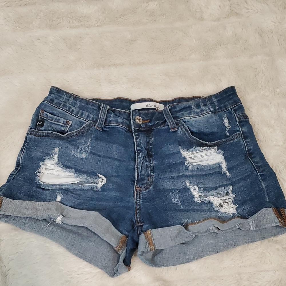 KanCan Distressed Denim Shorts 28/9